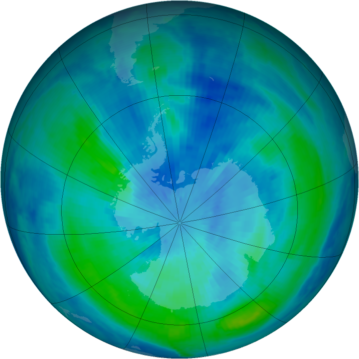 Antarctic ozone map for 17 March 2000